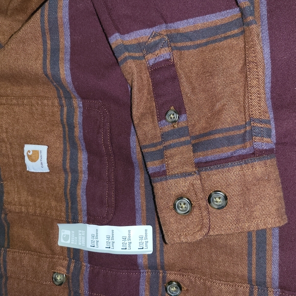 Carhartt Women's Rugged Flex Loose Fit Midweight Flannel L/S  Shirt Sz-L - Picture 6 of 7